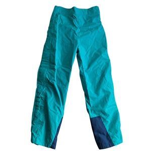 Lowe Alpine Vintage Teal Green Ski Pants Mens Medium Purple Lining Full Zip 90s